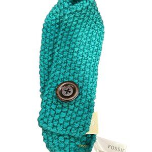 Fossil Berkley Knit Button Wrap Scarf – Viridis Green – NWT